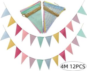 Banners Streamers Confetti 4M 12PCS Colorful Bunting Jute Linen Flags Pennant Birthday Wall Hanging Wedding Banner Party Garland HomeDecor d240528