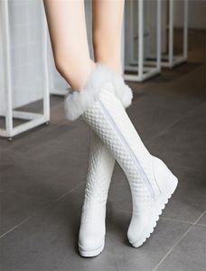 Nowe zimowe wodoodporne buty Kobiety boczne zamek błyskawiczne ciepłe buty śniegu kobiety moda damska uda wysokie buty x172 2010096074819