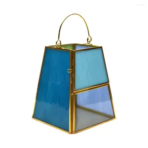 Portacandele decorazioni decorazioni candele per il tè lampada da tè regalo arte bellissimo vetro decorazione per casa geometrica candelatura trapezoide