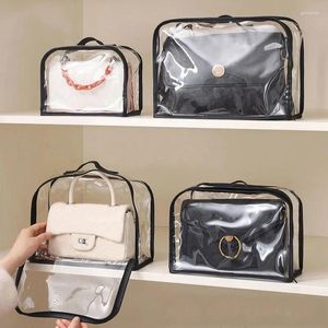 Storage Bags Transparent Dustproof Protective Sleeve Travel Handbag Portable Waterproof Zipper Pouch Home Wardrobe Organizer DIY