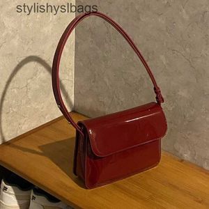 Cross Body Retro Patent Leather Shoulder Bag for Womens Luxury Designer Small Square Fashion Underwear Handbag H240529