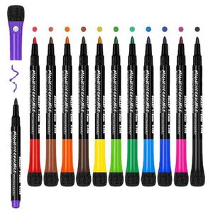 Watercolor Brush Pens Markers 12 color magnetic dry eraser marking erasable whiteboard marker pen with suitable for childrens teacher classrooms and offices WX5.27