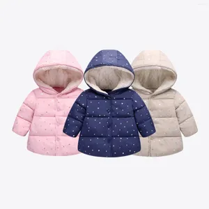 Daunenmantel Kleinkind Kinder Baby Girl Boy Kleidung warmer Kapuzenstar Printjacke Winter Außenbekleidung 12 24 Monate 3 4 5 Jahre