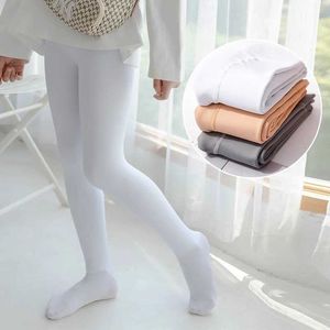 Crianças meias de inverno garotas brancas e veludo espessamento de meias de dança bebê algodão lã de algodão crianças meia -calça mantém leggings quentes crianças y240528