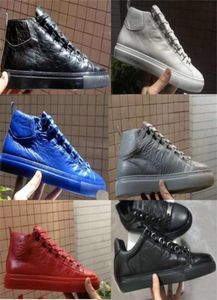 Men039S Arena Sneakers التجاعيد الجلود عالية أعلى رجل شقة أحذية عارضة أزياء الدانتيل انخفاض القطع المدربين الأحذية الحجم 3647 البرازيل 3542306