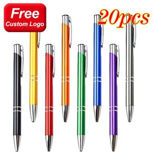 20pcslot Sell Custom Ballopint Pen Metal Ball Support Print Advertising Passale Personlig 240528