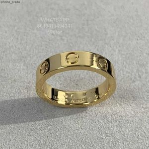 Love Ring V Gold 18K 3,6 mm kommer aldrig att blekna smal ring utan diamanter Lyxvarumärke officiella reproduktioner med counter box parringar 5a utsökt gåva