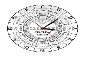 Circle of Fifths Composer Teaching Aid Witch Modern Hanging Watch Harmony Theory Music Study Wall Clock 2103101099206