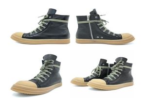 디자이너 Unisex Boots Real Leather Black Block Bottom 여성 증가 어두운 남성 캐주얼 짧은 부츠 여성 보드 레트로 용해 신발 2542088