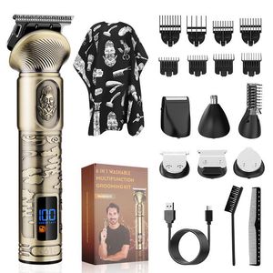 Three-piece retro haircut set electric metal oil head electric hair clipper hair salon carving hair clipper