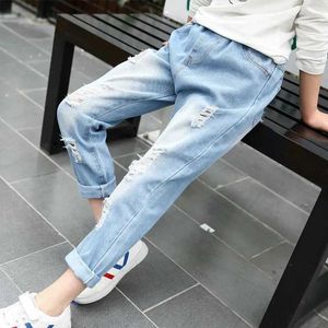 Trousers Girls Jean Pants Long Trousers Cotton 2024 New Spring Autumn Babys Kids Pants OutdoorSchool Toddler Childrens Clothing Y240527