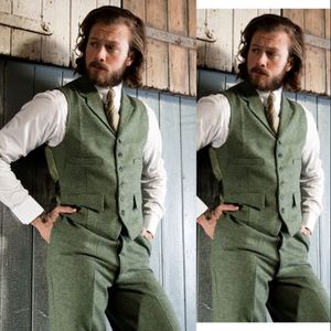 Green Groom Vests 2019 Custom Made Six Five Men Vest Slim Fit Prom Vest Notched Lapel Wedding Waistcoat 216k