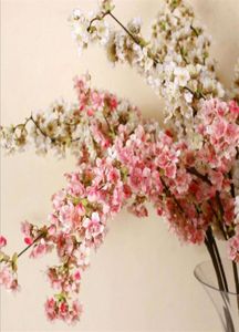 Blossom de cereja de seda decorativa de 5pcs Flores artificiais Decoração de casamento Sakura Falsa Flower Pieces decor258a5405510