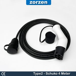 TIPO2 Schuko 4m 16a adaptador Mennekes tipo 2 para soquete doméstico europeu para scooters elétricos e-bikes