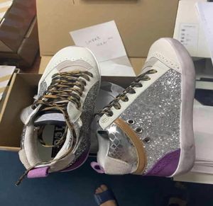 2022 Designer Sapatos casuais Midstar Sparkles camuflando couro branco e tênis de camurça homens homens -Volto sujo leopard5355604