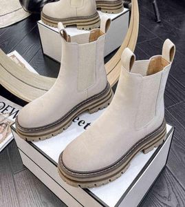 2022 Autumn Leather White Propostoile Short Boots Martin Boots Women039S Boots Middle Bottom Thelsea4784429