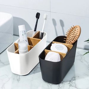Bamboo Electric toothbrush Holder Razor Makeup Brush Storage Box Toothpaste Toothbrush Stand Bathroom accessories 240527