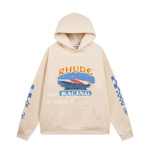 Designer masculino Hoodie Rhude Hoodie rhudes letra impressão de manga comprida moda masculina moletons moletons suéter de luxo com moletom de luxo da marca de luxo 56d