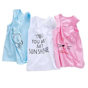 Tank Top Tank Tops For Girls Vest 2024 Summer Kids Cotton Singlets Clothes Baby Boys Undershirt Cartoon ChildrenS Underwear Clothing Y240527