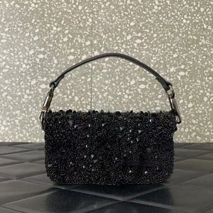 Designer Bag diamant mini loco axelpåsar handväskor stor oregelbundenhet kristall kväll handväska baguette väskor silver ton hårdvarukedja korskroppspåsar topphandtag väska