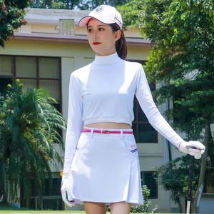 Women Summer Golf Top Wear Therd Tshirt Ice Dile Silk Cool Half Shirt Cuff Cuff tennis Tennis Sport 240522