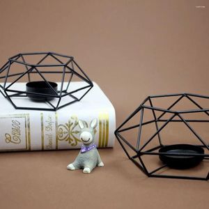 Держатель подсвечеры держатель чай световой стенд свеча с геометрической формой металлическая украшение искусства