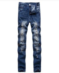 Men039s ripped jeans Mens Robin Rock Revival Jeans Crystal Studs Denim Pants Designer Trousers Men039s size 2838 New2109427