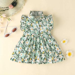 Mädchenkleider Kinderkleidung Kleidung Neugeborene 3-24 Monate Geburtstagsstil Schmetterling Ärmel süße Blumenprinzessin formelle Kleid OOTD Baby Mädchen H240527