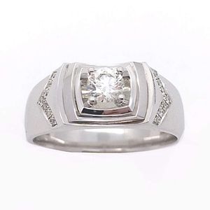 Solid Gold Real Diamond Engagement Wedding Ring Men