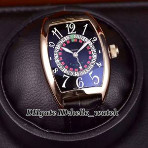 Tanie nowe 8880 Vegas Edition Speciale Munegu Cal SK automatyczny męski zegarek czarna tarcza Rose Gold Case Skórzowe Paski Zegarki Hello WA 296U