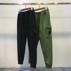 stone pants Spring Autumn New Trendy Brand Solid Color Compass Emblem Tie Feet Guard for Men and Women Loose Casual Pants