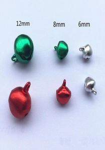 Christmas Decorations DROP 100pcs 6mm 8mm 12mm Silver Green Red Aluminum Jingle Bells Charms Lacing Bell DIY Jewelry Making Crafts4297901