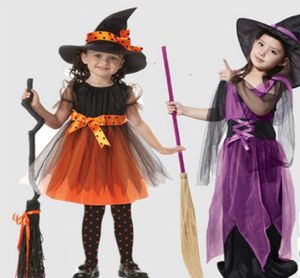 Dzieciowe sukienki na imprezę karnawałową Śliczne fabryka Direct S Halloween Kids Costume Girl Dress Cosplay Witch Halloween Costume za 6443138