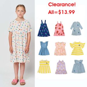 Clearance on Sale 2023 v. Chr. SS Kinderkinder Mädchen Kurzarm Streifenkleider Einszene Prinzessin Kinderkleid Kleider L2405