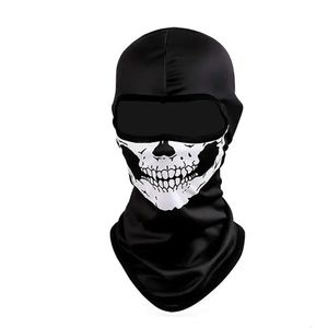 Halloween Skull Print Balaclava Cosplay Costume Ghost Full Face Bike Face Mask Outdoor Motorcykel Riding Men Hat Ski Caps 240520