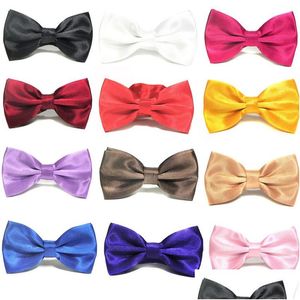 Bow Ties Mixed Double Layer Solid Color Bowknots Business Wedding Party Club Bowties Fashion Accessories for Men Drop Delivery DHSQC
