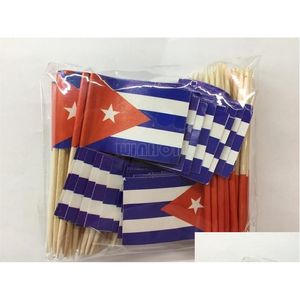 Banner Flags Mini 300Pcs Cuba Tootick Paper Food Picks Dinner Cake Tooticks Cupcake Decoration Fruit Cocktail Sticks Party Supplies D Dhegl