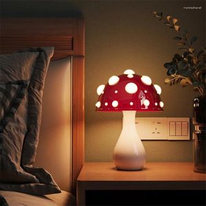 Lampade da tavolo moderno decorazione creativa di funghi creativi per bambini camera da letto comodino atmosfera Ornament luci per dormire
