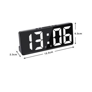 Relógios de LED inteligentes Controle de voz Despertador digital Clock Teperature Snooze Night Modo Tabel Relógio de Tela Grande Clock Digital Clock