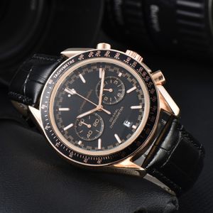 Nowa najlepsza marka OMG Sea Master Series Mens Watch klasyczny modny skórzany pasek ze stali nierdzewnej wielofunkcyjny chronograf W pełni automatyczny kwarc