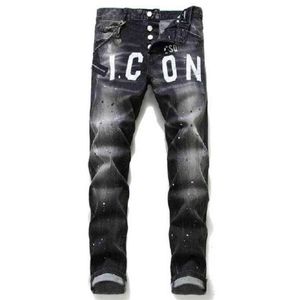American and European Men039S 청바지 브랜드 이름 Tight Jeans Black Pants with Button Special S6691820