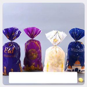 Gift Wrap LBSISI Life Eid Ramadan Plastic Packaging Bags Golden Moon Mosque Pattern Castle Candy Bag Mubarak Wrapping Snack Wish