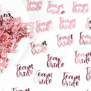 Banners Streamers Confetti Rose Gold Team Bride Heart Round Table Scatter for Bridal Shower Wedding Hen Bachelorette Party Supplies Throw d240528