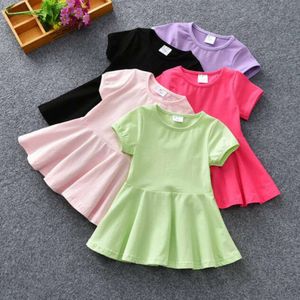 1st Nya kläder Summer Children's Girl Shorteeved Cotton Baby Dress L2405