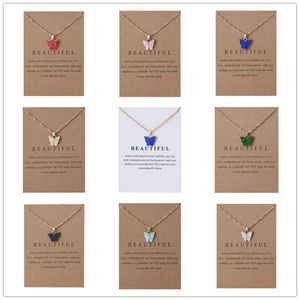 Hänge halsband koreanska akryl söt fjäril hänge halsband lämplig för kvinnor söt djurdeklaration halsbandsmycken med presentkort s2452766