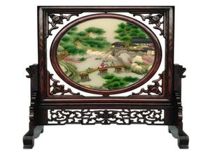 Decorações chinesas vintage da DHL para casas de ornamentos de mesa decoração de mesa manual Bordado de seda padrões wenge quadro wedd2377057