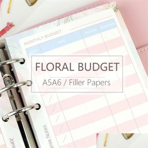 Notepads Wholesale Mypretties Floral Budget Refill Papers A5 A6 Filler For 6 Hole Binder Organizer Notebook 40 Sheets Planner 220927 D Dhix4