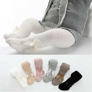 Kinder Socken neue Bogen enge Hose geeignet für Mädchen Strickte Baumwolle Herbst Kinder Mädchen enge Hosen hohe taillierte Kinder -Strumpfhosen -Baby -Mädchen und Kleinkind Pantyhhk2q