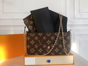Luxurys Designer Bag 3 Felicie Pochette Bolsa Bolsa Bolsa Crossbody Moda Moda Bolsas de ombro Lady Tote Bag Wallet Mochila feminina com caixa de laranja