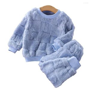Одежда наборы детей пижама устанавливает детские пижама уютная пижама густая теплое тепловое нижнее белье для мальчиков для девочек